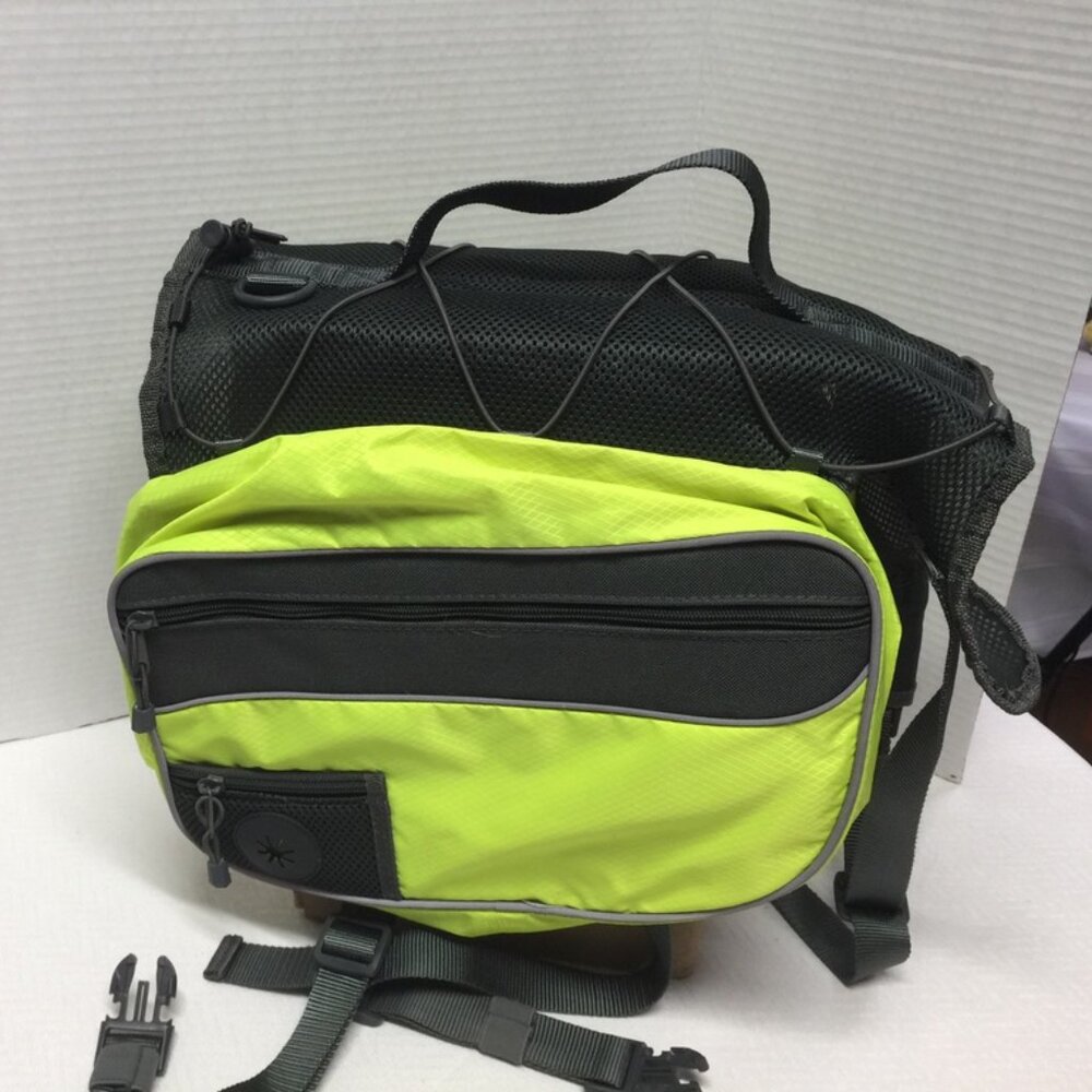 Good2Go Neon Green/Gray Dog Backpack Medium - Trail-Ready - Hiking - PocketsGood